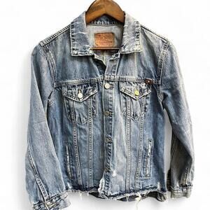 Lucky Brand Blue Denim Bomber Jacket